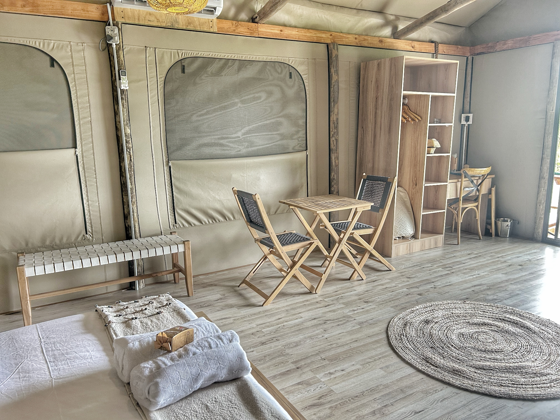 Marula tent lounge and wardrobe